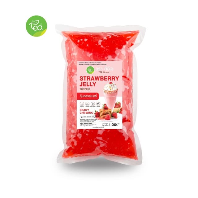 ทีอีเอ วุ้นสตรอว์เบอร์รี่ วุ้นสำเร็จรูป ท็อปปิ้ง เครื่องดื่ม Strawberry Jelly Topping 1,000 กรัม - รูปที่ 1
