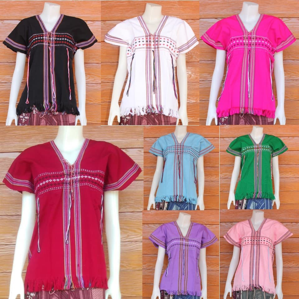 เสื้อกระเหรี่ยงผ้าฝ้ายทอมือ ใส่สบายสีไม่ตก - รูปที่ 1