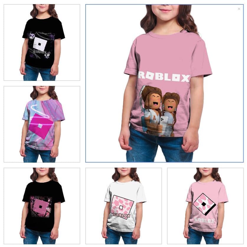 เสื้อยืดแขนสั้น พิมพ์ลาย Roblox สําหรับเด็กผู้หญิง อายุ 3-14 ปี - รูปที่ 1