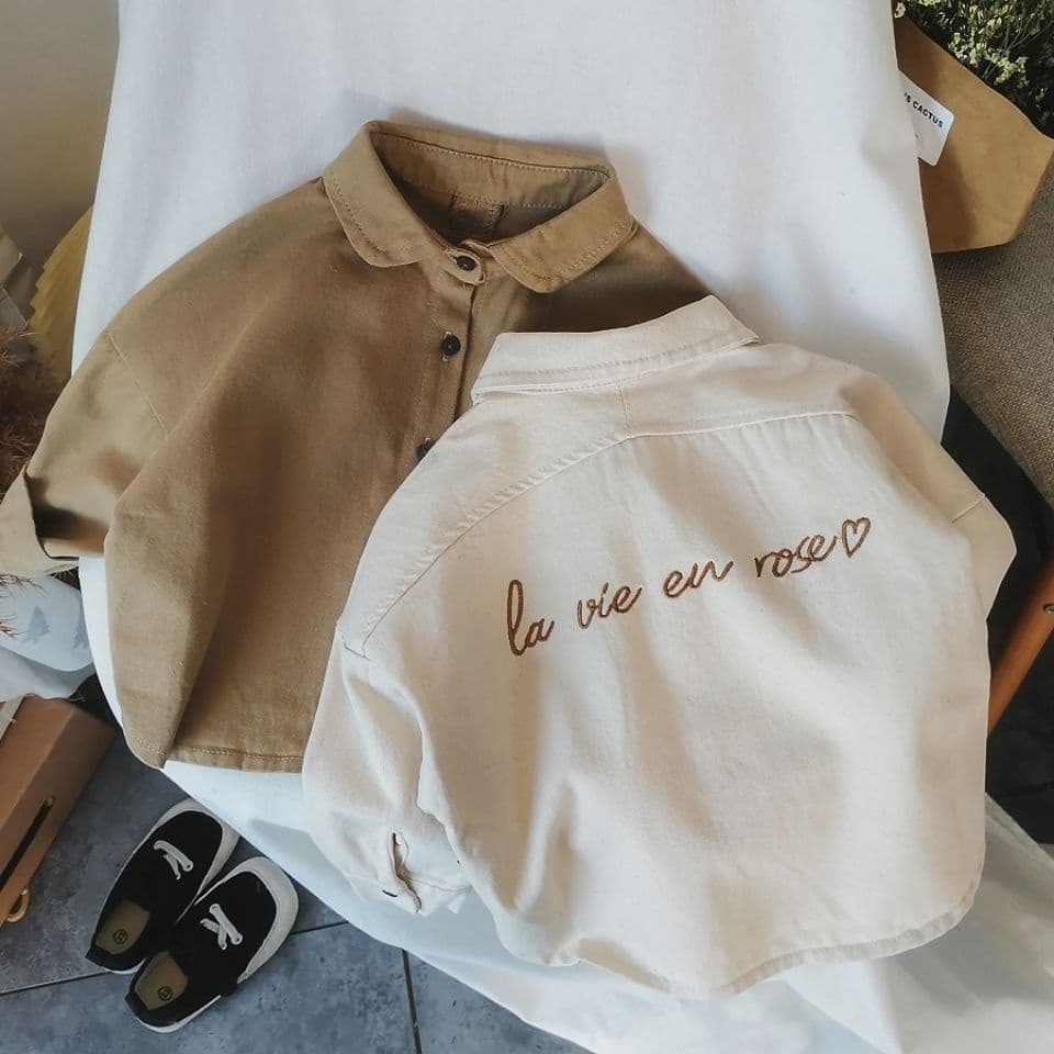 เสื้อเชิ้ตแขนยาวสำหรับเด็กชายเสื้อเชิ้ตแขนยาวปักเด็กเสื้อเชิ้ตแขนยาว - รูปที่ 1