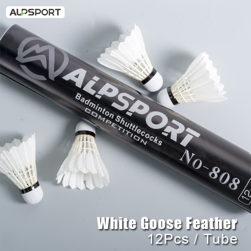 ALP 808 ลูกแบดมินตัน Shuttlecock 76~77 ความเร็ว สําหรับฝึกซ้อม 12 ชิ้น ต่อหลอด ALPSPORT 808 Badminton - รูปที่ 1