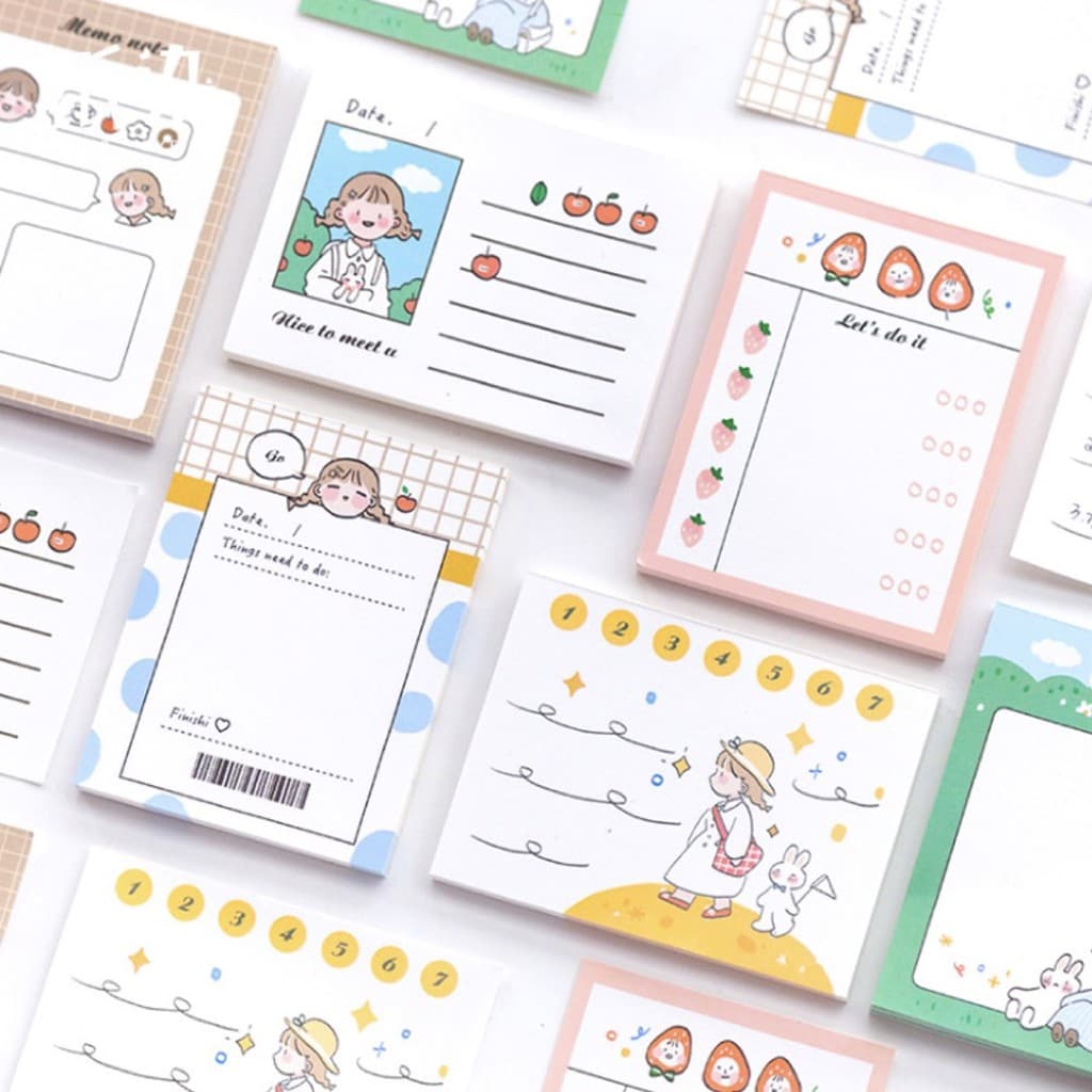 กระดาษโน๊ต ซัมเมอร์ของเอริ ☀️ 50 แผ่น Ari's Summer Notepad Memopad Paper mimisplan - รูปที่ 1