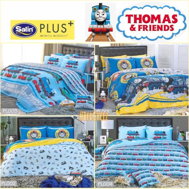 ของแท้100%⚡ผ้าปู + ผ้านวม รถไฟโทมัส ( Thomas & Friends ) ไร้รอยต่อ รถไฟThomas by Satin Plus - รูปที่ 1