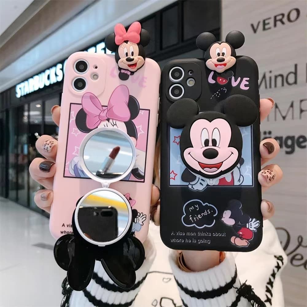 สําหรับVivo V60 V50 V30 V40 Lite V27 Pro V29 V19 Y19S Y17S Y100 Y200 Y04 Y03T Y18 Y28Sเคสโทรศัพท์นุ่มการ์ตูนMinieกระจก - รูปที่ 1