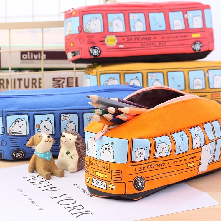 กระเป๋าดินสอ แบบนิ่ม ลาย Wheel On The Bus - รูปที่ 1