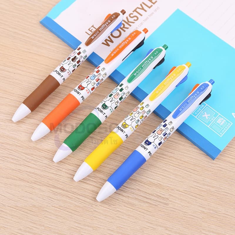 M&G ปากกาลูกลื่น แบบกด ขนาดเส้น 0.5mm MF-1006 ลายmiffy ปลอกยาง หมึก 4 สีในแท่งเดียว (ราคาต่อด้าม/สุ่มสี) #miffy#office - รูปที่ 1