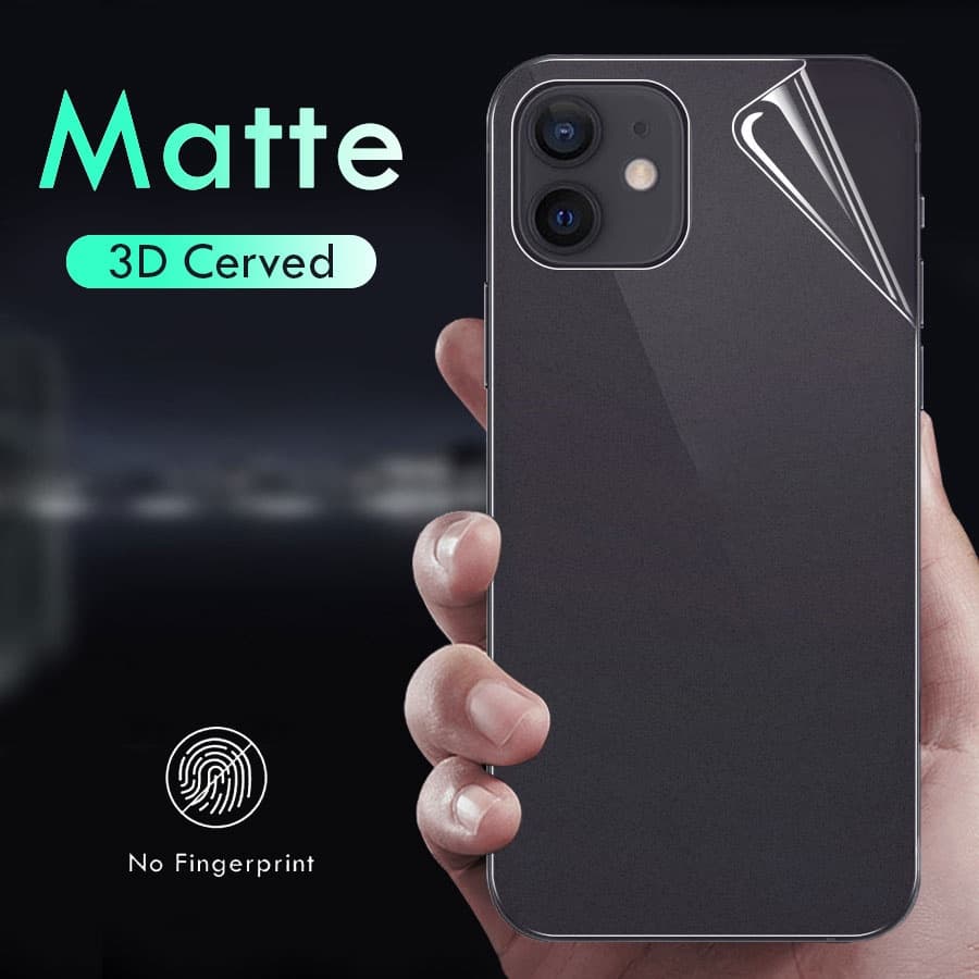 ฟิล์ม ฟิล์มหลัง แมท แบบด้าน For iPhone 16 15 14 13 12 11 Pro Max 15 14 Plus 13 12 mini XS XR X 8 7 6 6s SE 2020 ฟิล์มหลังด้าน ฟิล์มด้าน - รูปที่ 1