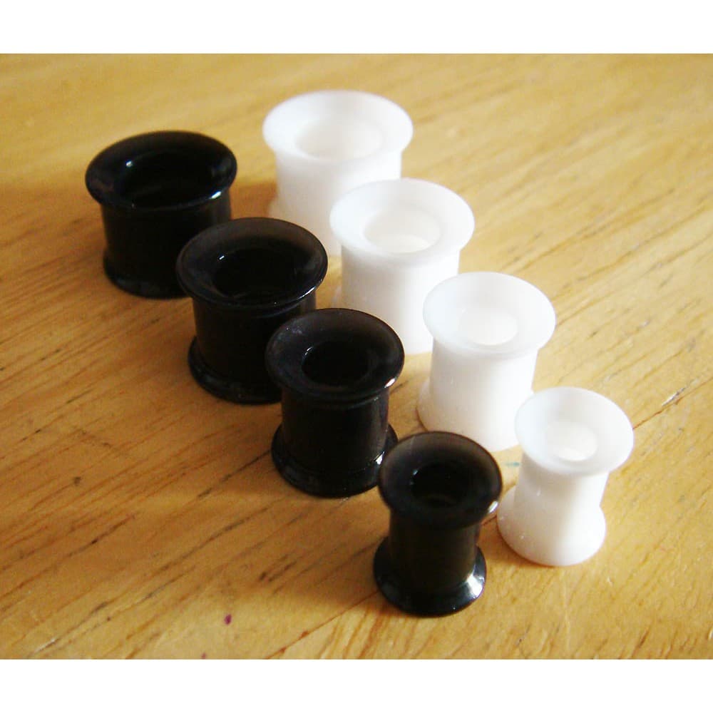 6 8 10 12 mm มิล ปากแตร จิวหู ต่างหูชาย จิวขยายหู ระเบิดหู จิวตาไก่ จิวหูตาไก่ จิวระเบิดหู Double Flare Ear Plugs Tunnel - รูปที่ 1