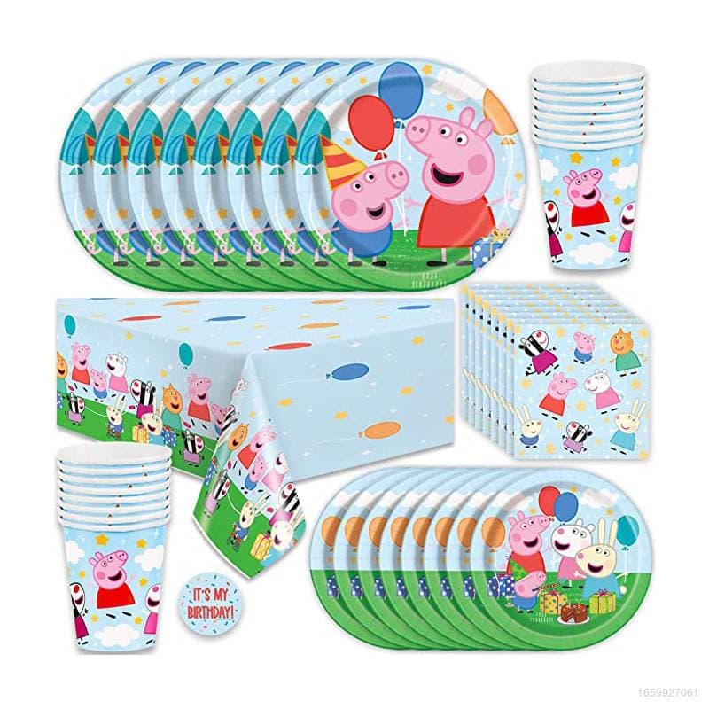 ผ้าปูโต๊ะ ลาย Kira Peppa Pig สําหรับตกแต่งปาร์ตี้วันเกิด - รูปที่ 1