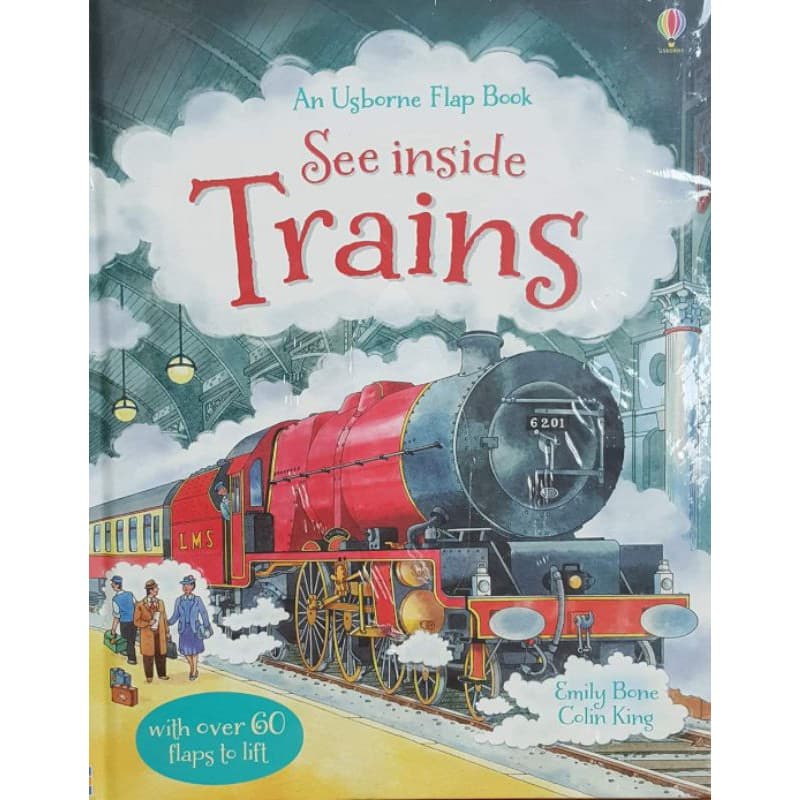 See inside Trains เหมาะสำหรับ 6 ขวบ+  Board book กระดาษแข็งทุกหน้า with flaps - รูปที่ 1