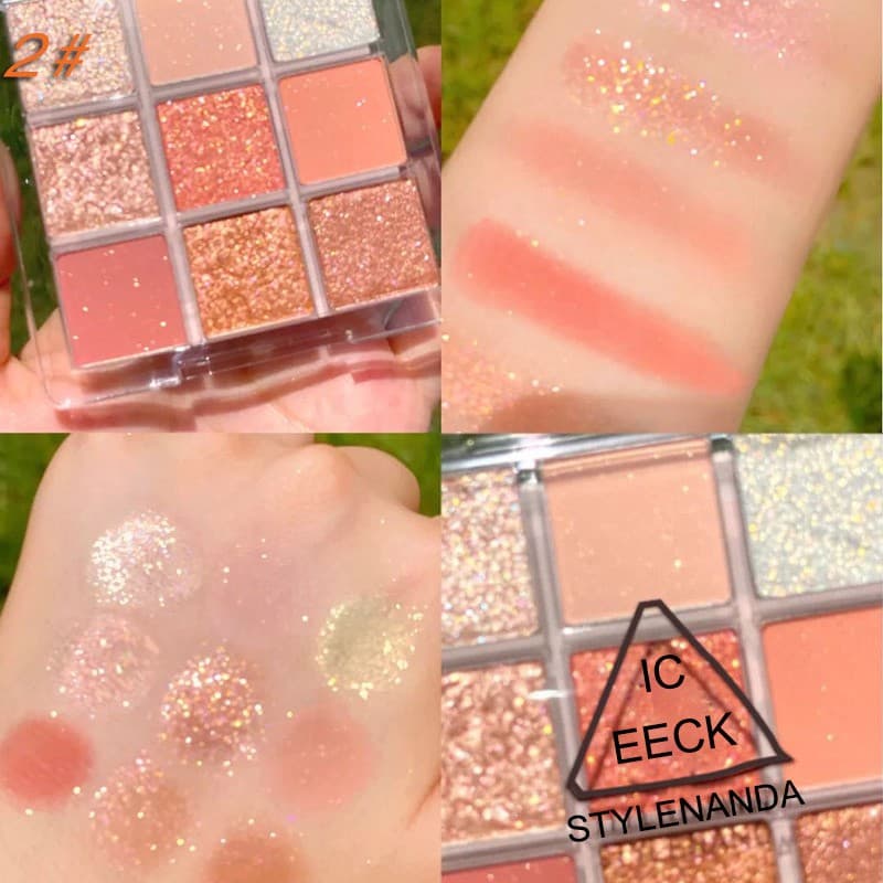 (ใหม่/แท้)พาเลทอายแชโดว์ 9 สี เนื้อดินน้ำมัน เนื้อใยไหม ประกายชิมเมอร์ Eye shadow 9 color palette - รูปที่ 1