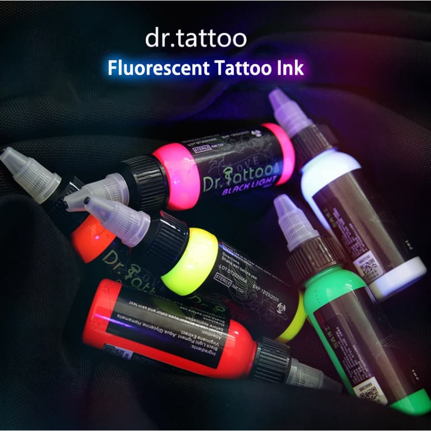 หมึกสักร่างกายสีเรืองแสง 7 สีขนาด 1 Oz ( 30 ml ) - รูปที่ 1