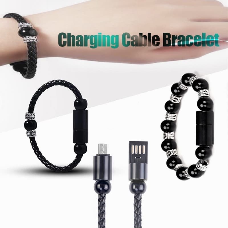 สร้อยข้อมือพกพาขนาดเล็กกลางแจ้งสายชาร์จ Type C สายส่งข้อมูลโทรศัพท์ Micro-USB สําหรับแท็บเล็ต - รูปที่ 1