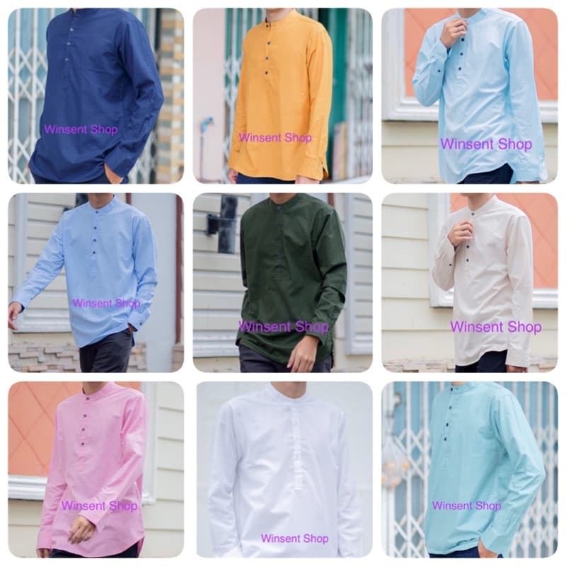 ?เสื้อเชิ้ตคอจีน 4กระดุมแขนยาว 20สี?ผ้า Oxford ทรงเข้ารูปเล็กน้อย คัตติ้งเนี๊ยบมากกกกก​ - รูปที่ 1