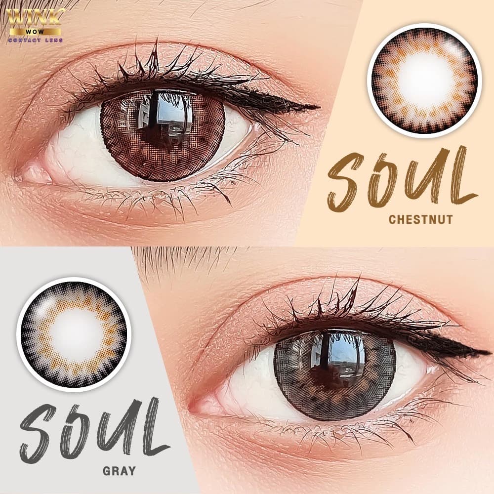 คอนแทคเลนส์?Soul? Gray / Chestnut (Wink) ขนาดบิ๊กอาย? - รูปที่ 1
