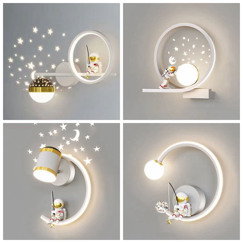 ทันสมัย นักบินอวกาศ โคมไฟติดผนัง LED ห้องนอน ห้องนั่งเล่น โคมไฟติดผนังสร้างสรรค์ห้องเด็ก - รูปที่ 1