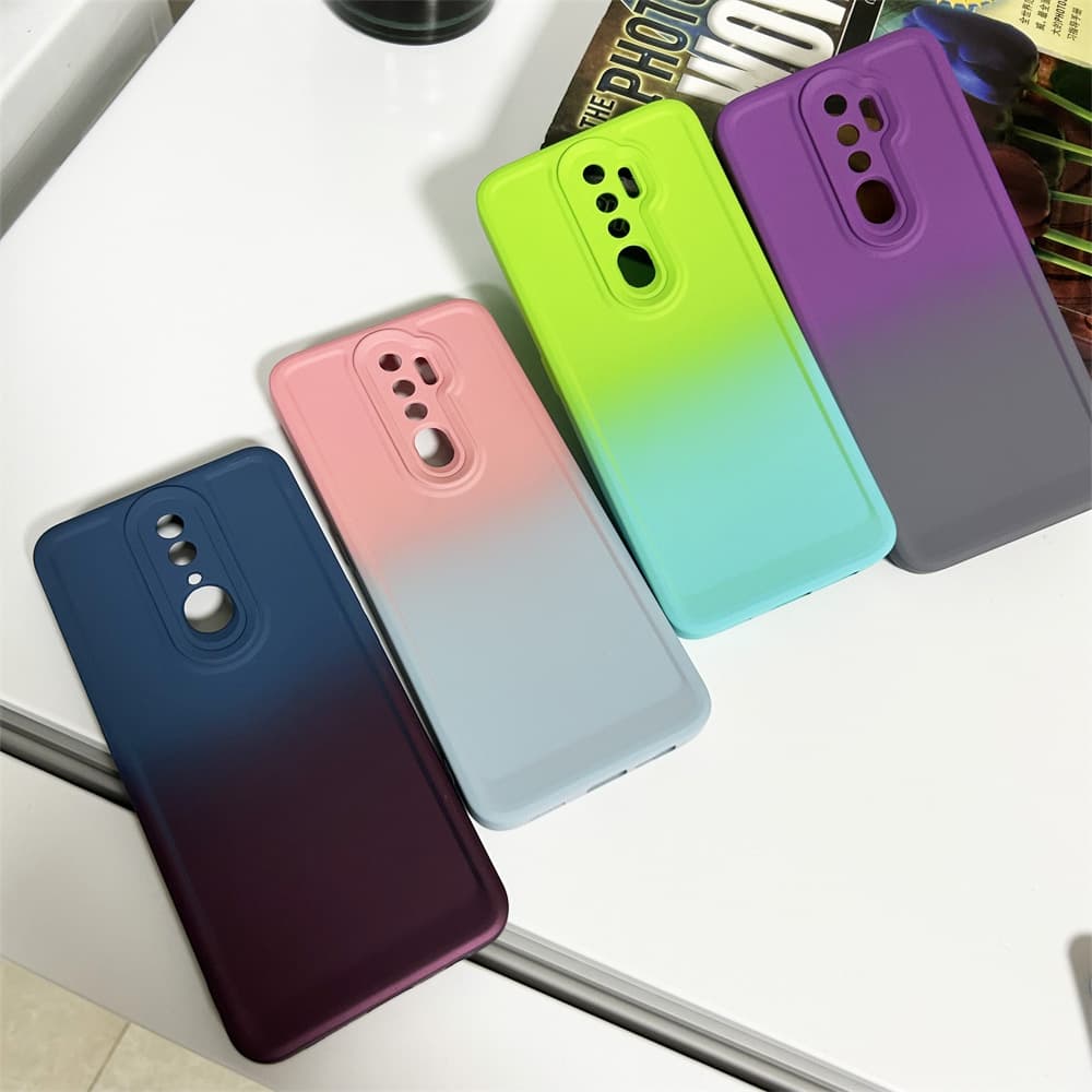 Oppo A5 A9 2020 A31 F11 Pro A53 Reno 7Z หรูหรา ไล่ระดับสี การออกแบบ ป้องกันเลนส์กล้อง บาง นิ่ม TPU เคส - รูปที่ 1