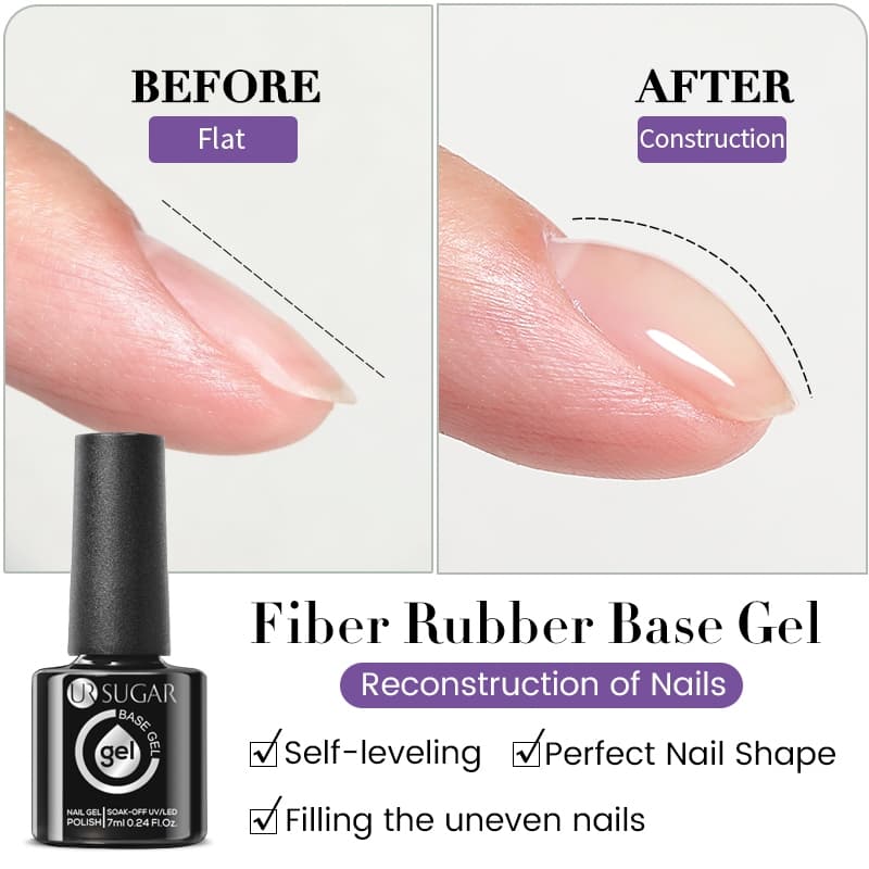 Ur SUGAR 7ML เจลฐานยางไฟเบอร์เจลอเนกประสงค์ LED/UV Soak off Gel กึ่งถาวรเล็บหนาเจล - รูปที่ 1