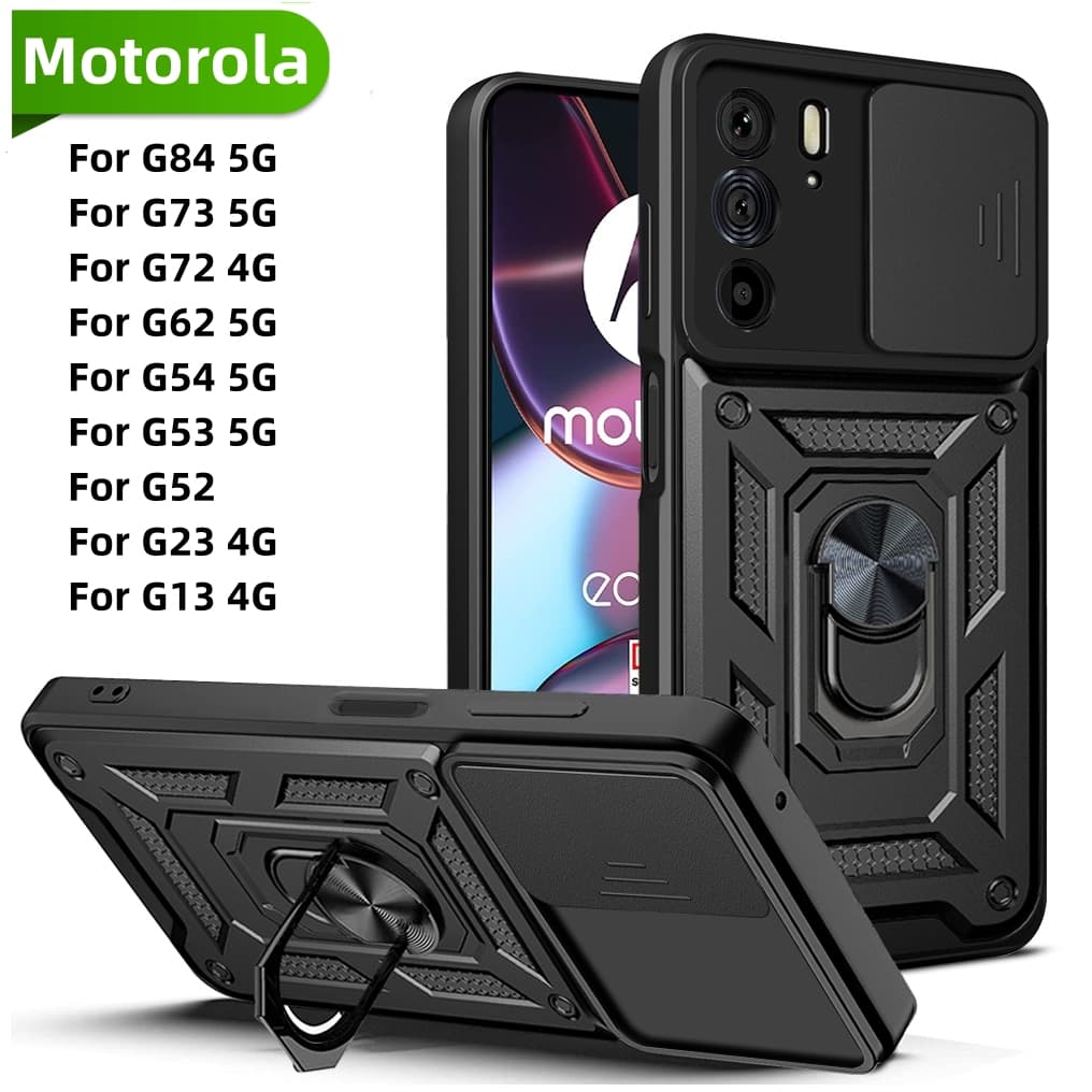 เคสโทรศัพท์มือถือ กันกระแทก พร้อมแหวนแม่เหล็กตั้งโทรศัพท์ สําหรับ Motorola Moto G84 G73 G72 G62 G60 G54 G53 G52 G50 G41 G31 G23 G13 4G 5G - รูปที่ 1