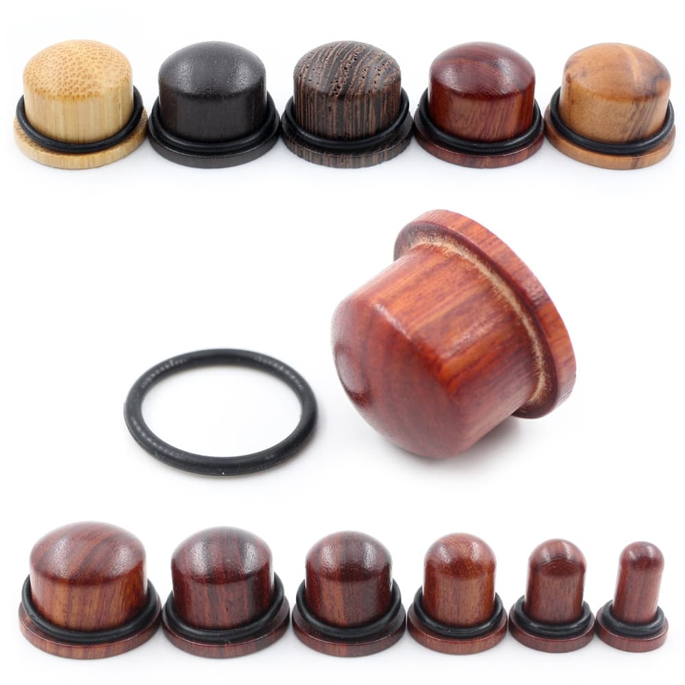 Alisouy 2 ชิ้นไม้ธรรมชาติ Solid Bullet กระบอกหูเครื่องวัด Taper Plugs อุโมงค์ Expander Stretcher ต่างหูเจาะเครื่องประดับ - รูปที่ 1