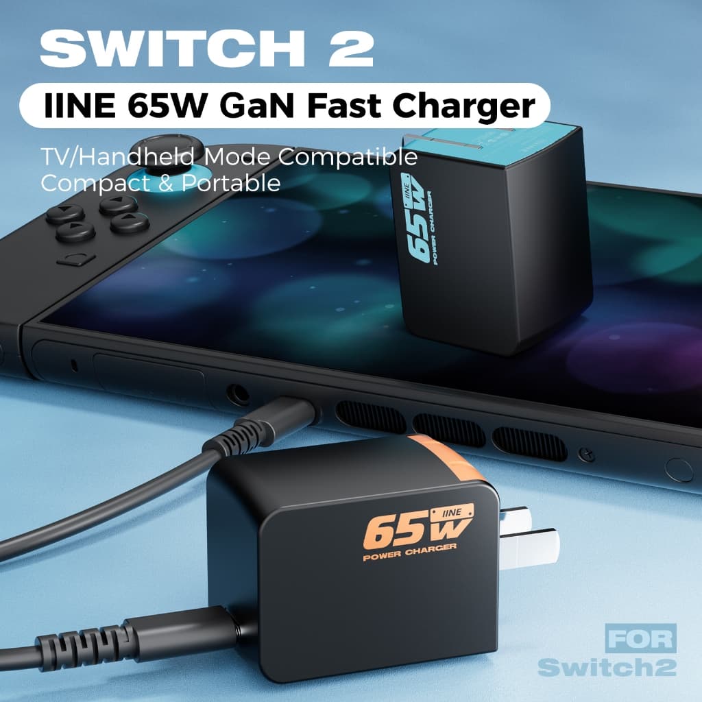 IINE 65W GaN Fast Charger /TV/Handheld Mode Compatible. กะทัดรัดและพกพา - รูปที่ 1