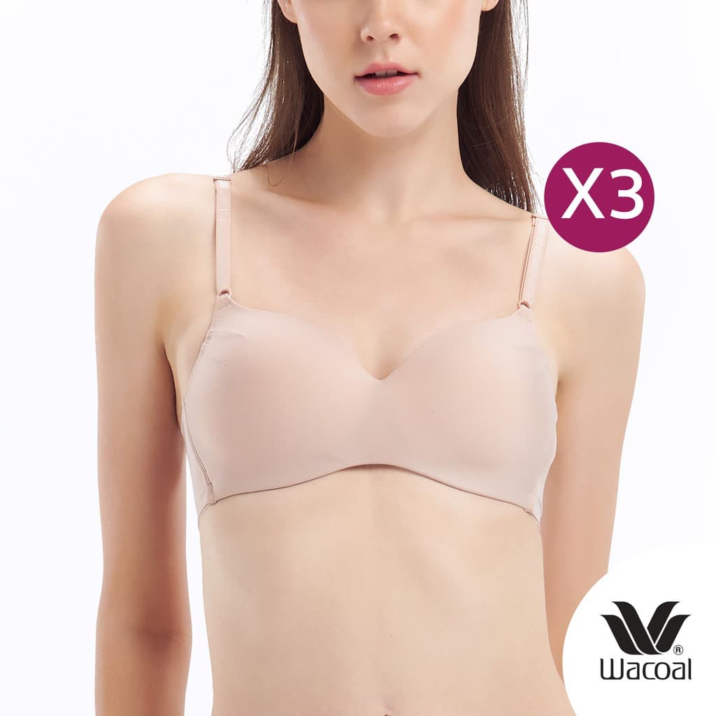 Wacoal Surprise Comfort Bra เสื้อชั้นในไร้โครง เซ็ท 3 ชิ้น รุ่น WB3X96 สีเบจ (BE) - รูปที่ 1
