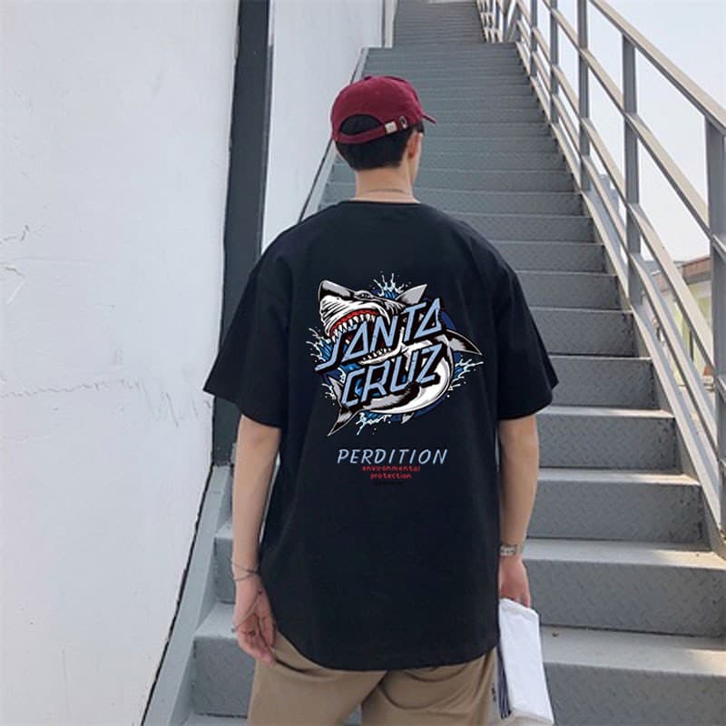 รุ่นA-003มาแรงเสื้อยืดแขนสั้นผู้ชาย 2021 เทรนด์ใหม่ฤดูร้อนหลวมผ้าฝ้ายด้านบนเสื้อผ้า bottoming เสื้อผู้ชายด้านหลังสกรีนสไ - รูปที่ 1