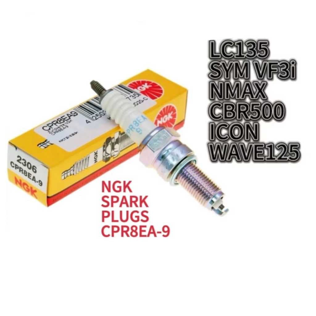 NGK CPR8EA-9 CPR8 SPARK PLUG LC135 SYM VF3i ICON NMAX CBR500RR WAVE125 - รูปที่ 1