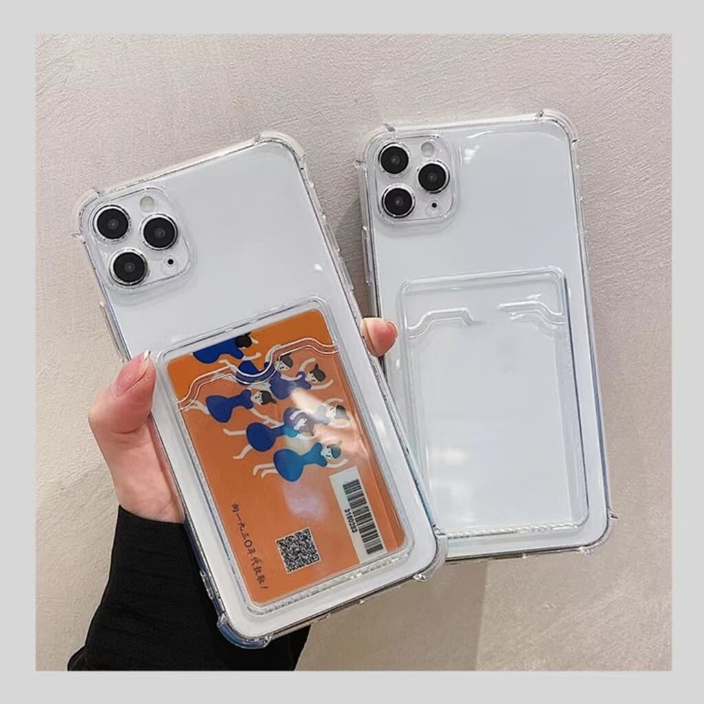 เคสใส เคสใส่บัตร สำรับรุ่น iPhone 14 13 12 11 pro max 6 6s 6 6splus 7 8 se2 se3 6plus 6splus 7plus 8plus X XS XR Xmax - รูปที่ 1