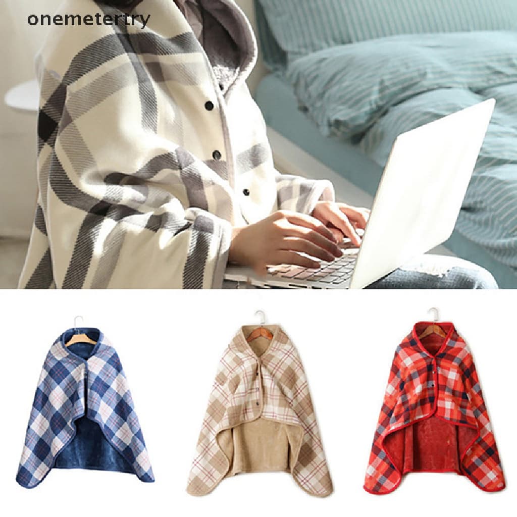 Onem ผ้าห่มขนแกะ ลายสก๊อต มีกระดุม ให้ความอบอุ่น - รูปที่ 1