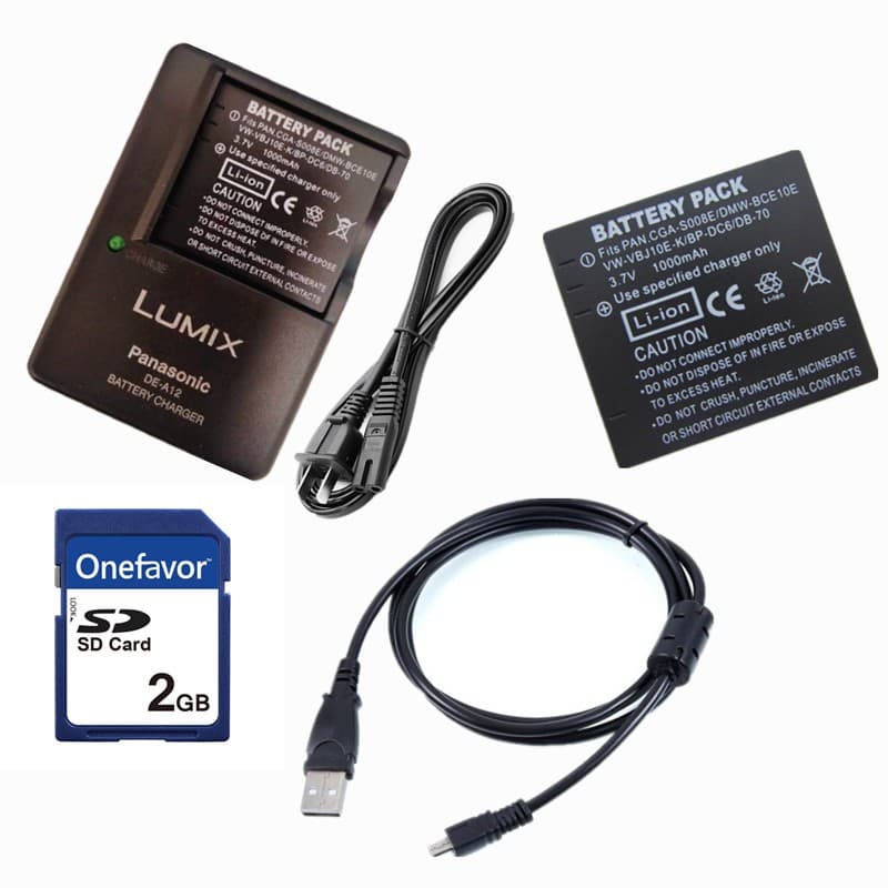 Panasonic DMC-FX55 FS3 FS5 FS20GK แบตเตอรี่กล้องดิจิตอล + เครื่องชาร์จ + สายเคเบิลข้อมูล BCE10E - รูปที่ 1