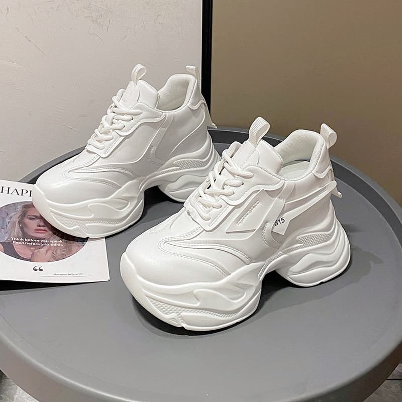 (TB04)?รองเท้าผ้าใบเสริมส้น Sz.34-40 สูง10cm l 4นิ้ว (เบจ,ขาว,ดำ)**พรีออเดอร์ - รูปที่ 1