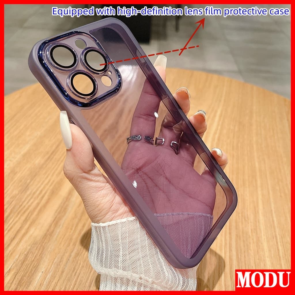 เคสโทรศัพท์อะคริลิคใส แบบนิ่ม กันกระแทก สีฟ้า หรูหรา สําหรับ Samsung S22 PLUS ULTRA S21 FE S20 A20S A24 A03 Core A50 A50S A30S A54 - รูปที่ 1