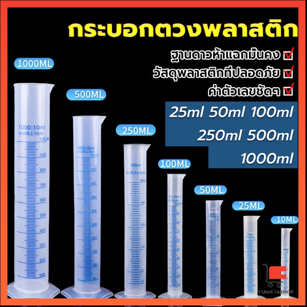 กระบอกตวงพลาสติก พลาสติก มีขนาดตามความต้องการใช้งาน Plastic measuring cup - รูปที่ 1