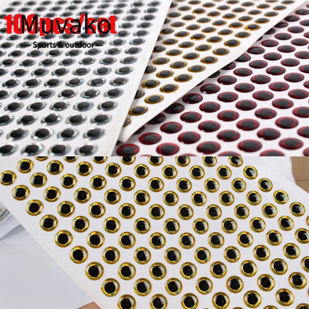 Muvako  สติกเกอร์ตา 3D สำหรับติดตกแต่งเหยื่อตกปลา 100 ชิ้น/ชุด - รูปที่ 1