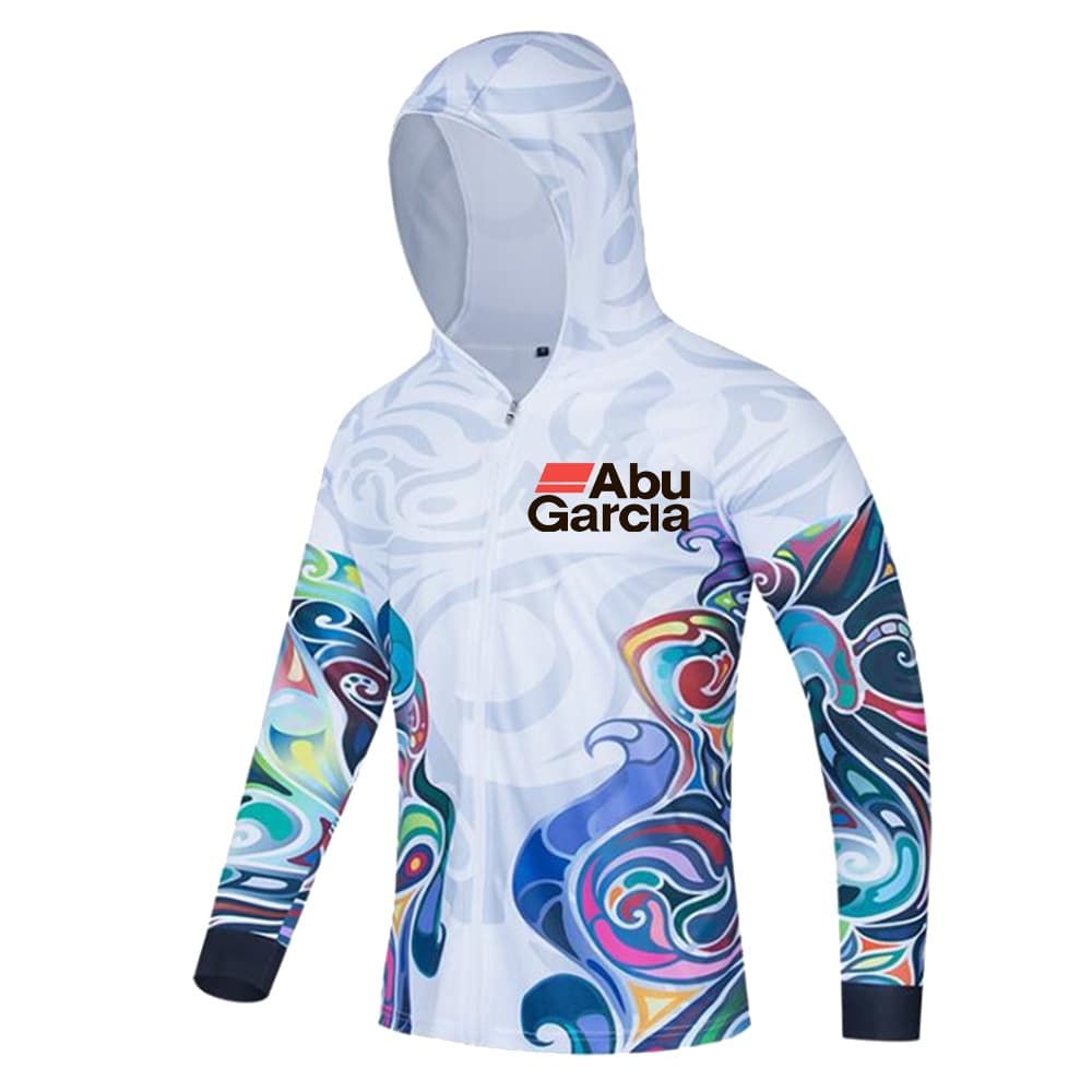Abugarcia เสื้อผ้าตกปลา แขนยาว ป้องกันรังสียูวี ระบายอากาศ แห้งเร็ว มีฮู้ด - รูปที่ 1
