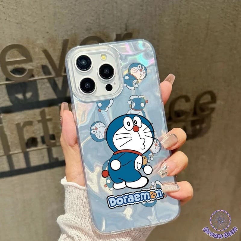 การ์ตูนน่ารักโดราเอมอนน้ำสุดหรูน้ำนุ่ม เคส IPhone 16 11 XR 15 13 14 12 Pro Max 7Plus X XS Max 15 8 16 14 6s 6 Plus SE - รูปที่ 1