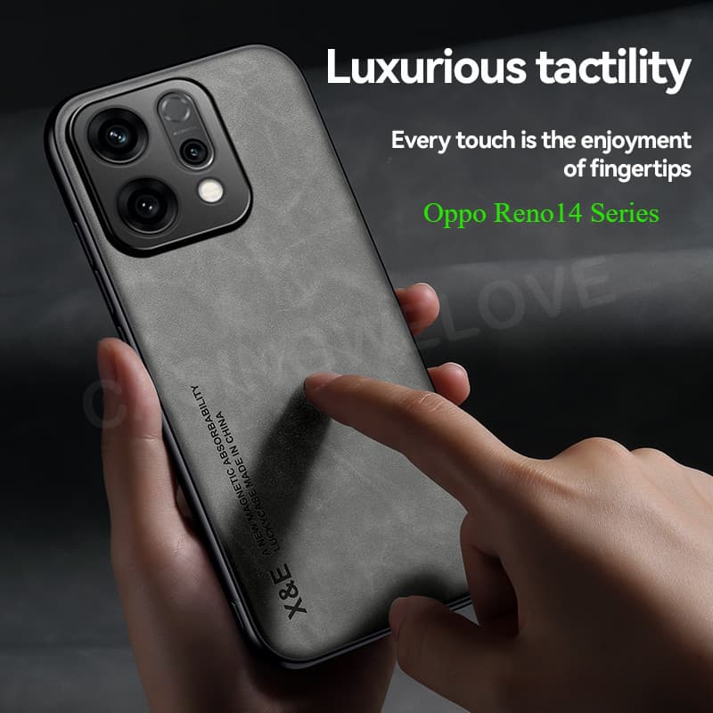 หรูหราปลอกหนังธรรมดา Oppo Reno 14 14Pro 14F 14 F Reno14 Reno14 Pro Reno14 F 4G 5G 2025 แม่เหล็กกันกระแทก Matte Hard PC เคสกันกระแทกฝาหลัง - รูปที่ 1