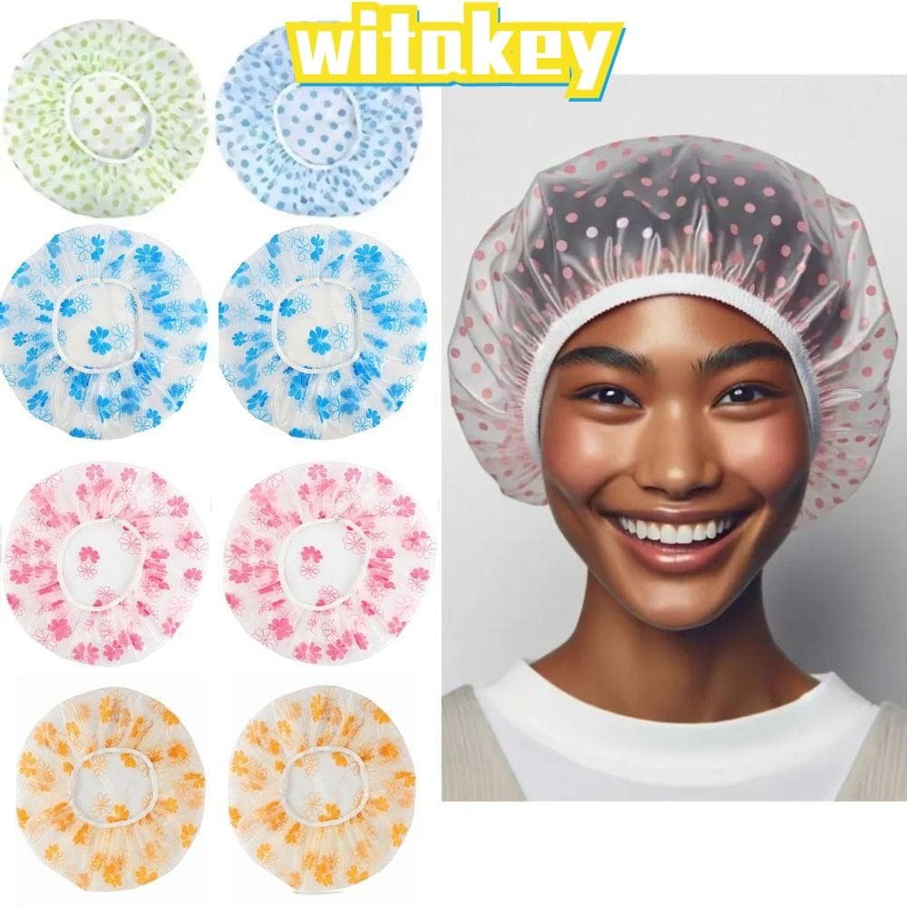 WITAKEY หมวกอาบน้ํากันน้ํา, หมวกอาบน้ํากันฝุ่นป้องกันควัน, หมวกครัวกันน้ํามันที่ทนทาน, ฝักบัวผมยาว - รูปที่ 1