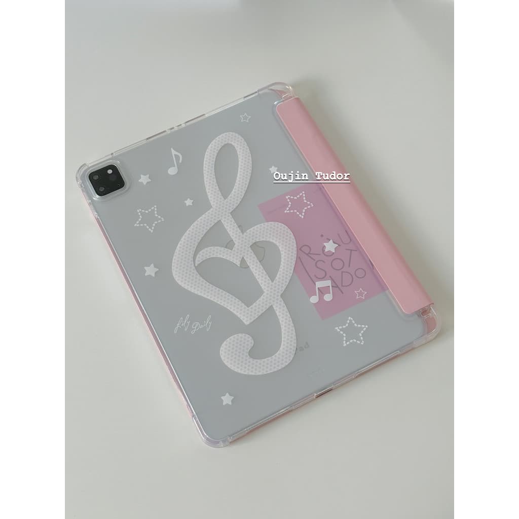 สไตล์เกาหลี ins สไตล์ Niche Design Simple Matte โบราณสีชมพู Polka Dot Art Note Star iPadair7/6/5/mini7/A16 แท็บเล็ต Pro37 ซม. Tri-Fold หน้าป้องกันกรณี - รูปที่ 1