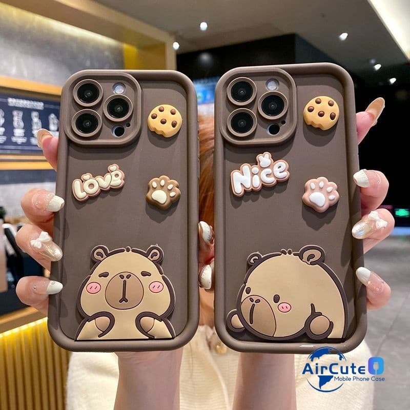เคส For Xiaomi MI 15T 14T 13T 11T Pro POCO C75 C71 C65 X7 X6 X5 X3 NFC F6 F5 F4 F3 M7 M6 Pro Ultra 4G 5G Protect Came 3D DIY Capybara Stair Soft Case - รูปที่ 1