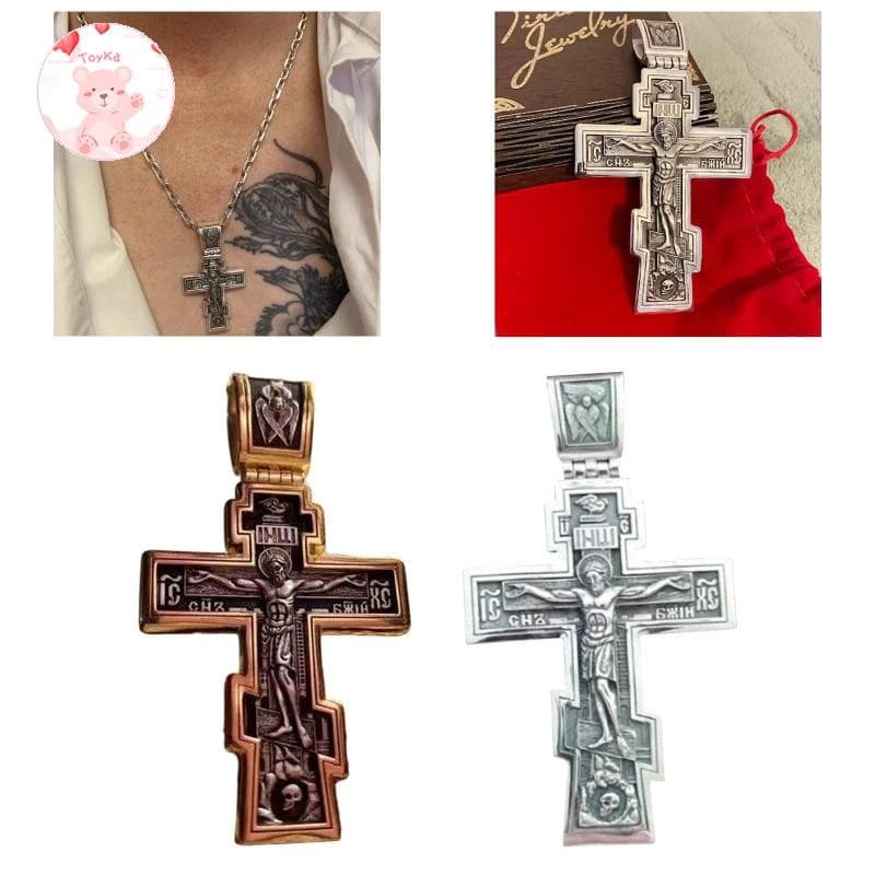 [Whbadguy] Cross Crucifix สร้อยคอเครื่องประดับของขวัญ Retro Men สร้อยคอสําหรับสวมใส่สําเร็จการศึกษาวาเลนไทน์ Party - รูปที่ 1