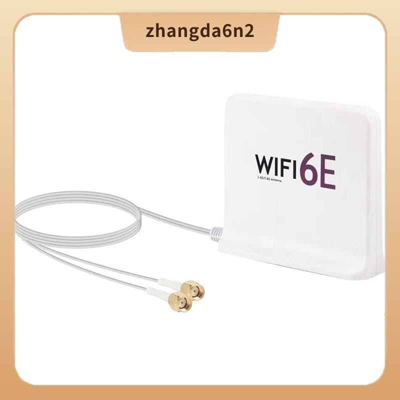 In StockPortable 2.4G/5G/6G WiFi 6E เสาอากาศพร้อมสายเสาอากาศไร้สายในร่มพร้อมด้านล่างแม่เหล็กสําหรับการ์ดเครือข่ายติดตั้งง่ายสีขาว - รูปที่ 1