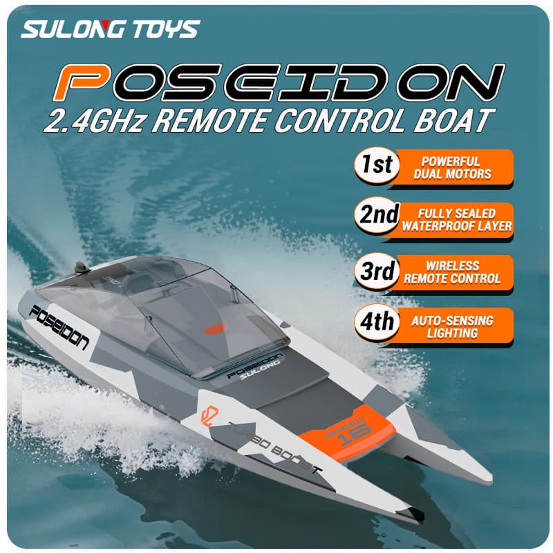 30Km/h Racing RC เรือมอเตอร์คู่ความเร็วสูง Speedboat 2.4G วิทยุรีโมทคอนโทรลเรือ 25 นาที 4Ch กันน้ําเรือเด็กของขวัญของเล่น - รูปที่ 1