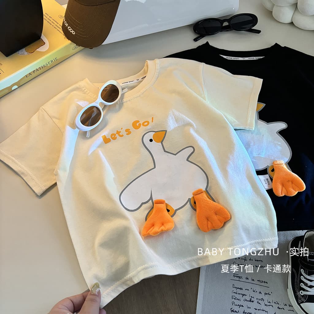 สไตล์ใหม่ผ้าฝ้ายแท้แขนสั้นเสื้อยืดฤดูร้อนเด็กพ่อแม่และลูกตุ๊กตาการ์ตูนทุกการแข่งขันชายหญิงเสื้อยืด 8โอ-180 ขนาด 5ย7ร - รูปที่ 1
