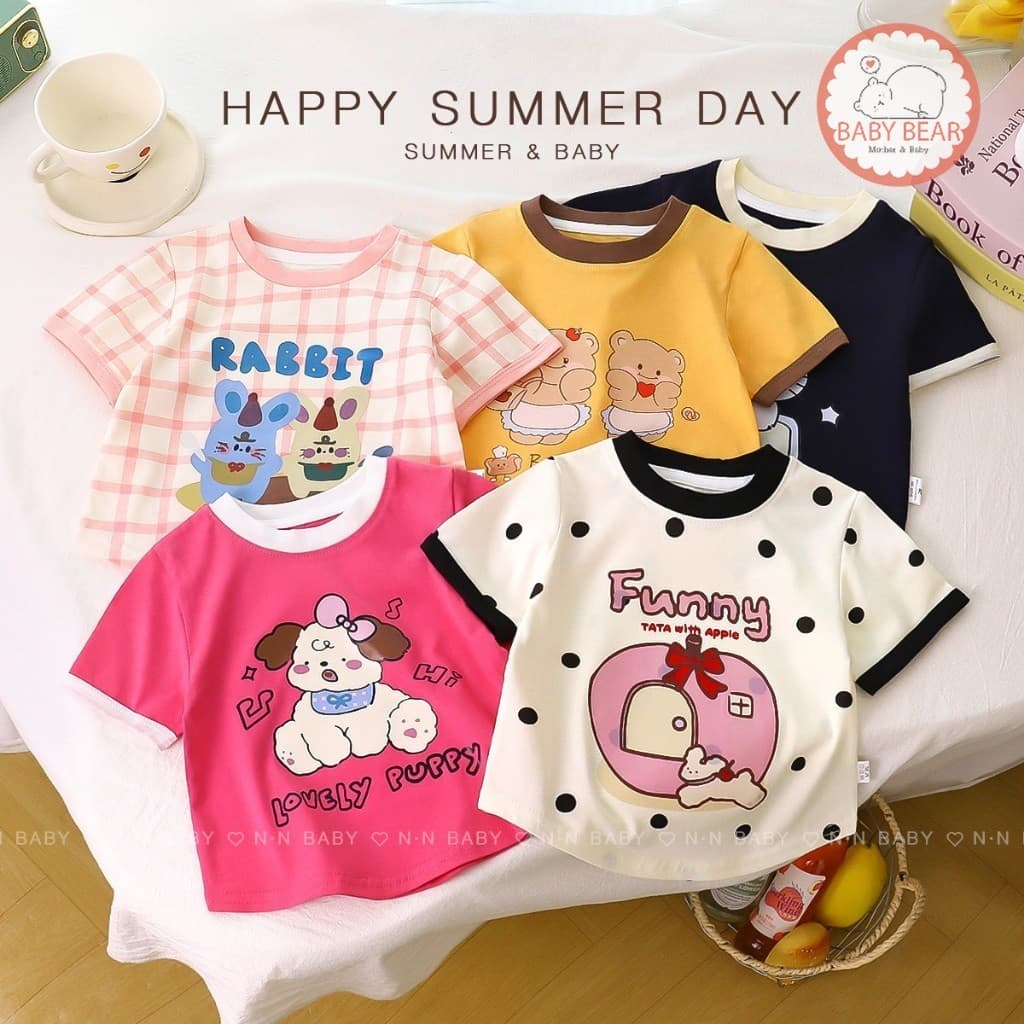 เสื้อยืดลายการ์ตูน เสื้อยืดแขนสั้น คอกลม เด็กผู้หญิง พิม์ลายน่ารักๆ - รูปที่ 1