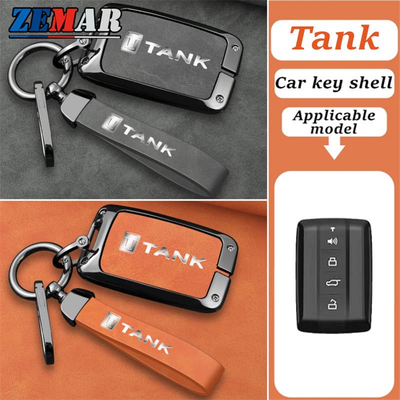 GWM Tank 300 เชลล์กุญแจรถ เคสกุญแจรถยนต์ กรณีกุญแจสมาร์ท พวงกุญแจ กระเป๋าใส่กุญแจรถยนต์ พวงกุญแจรถยนต์ ฝาคลุมกุญแจโลหะผสมสังกะสี หัวเข็มขัดป้องกันกุญแจ กรณีกุญแจ GWM Tank 300 Accessories Tank300 500 - รูปที่ 1