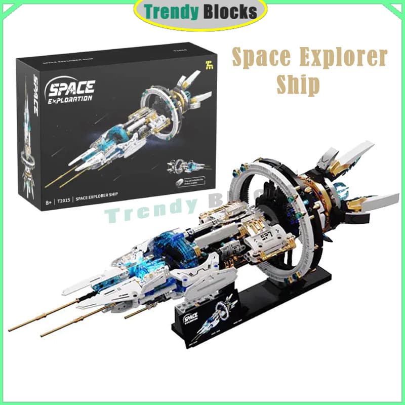 T2015 Space Explorer Ship Building Blocks 58 ซม.พร้อมมอเตอร์ Space Station ของเล่นของขวัญสําหรับเด็กชายและเด็กหญิง - รูปที่ 1