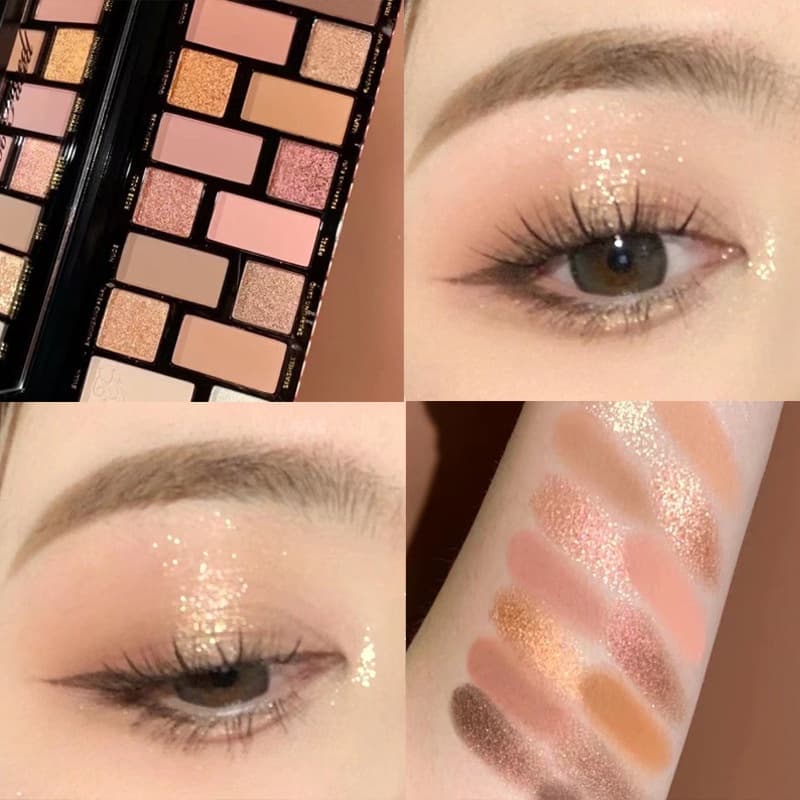 อายแชโดว์ อายแชโดว์พาเลท พาเลตอายแชโดว์กันน้ำ เนื้อใยไหม ประกายชิมเมอร์ Eyeshadow 16สี เตรียมจัดส่งสินค้า - รูปที่ 1