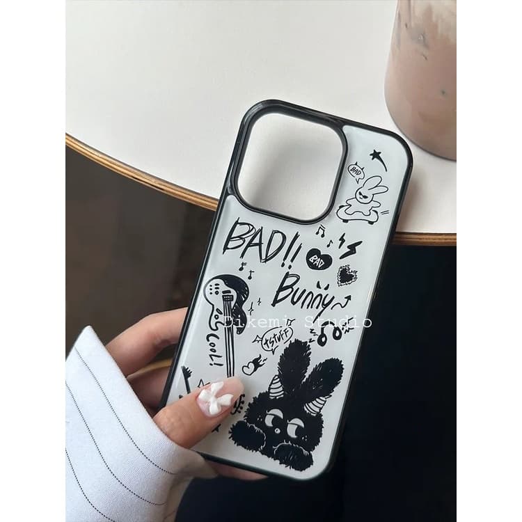 เกาหลี Ins catoon กระต่ายกันชนอ่อนเคสโทรศัพท์สําหรับ iphone17/16/15pro/14promax/13/12/11/15plus คลุมทั้งหมดป้องกันกรณี - รูปที่ 1